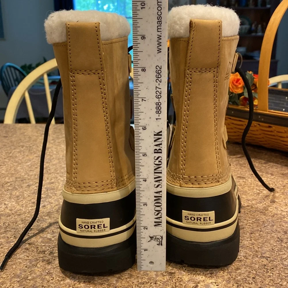 NWT Sorel Caribou Winter Waterproof Boots Youth 3 1123511 Faux Fur FLAWS  No Box - Picture 4 of 17